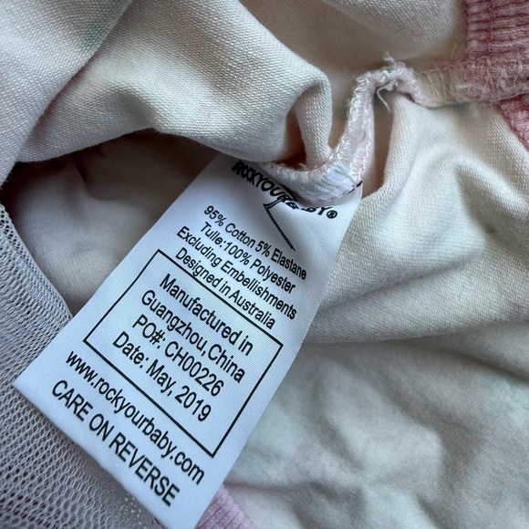 Rock Your Baby Pink Floral Dress with Cream Tulle Skirt 6-9 months EUC - Picture 6 of 9